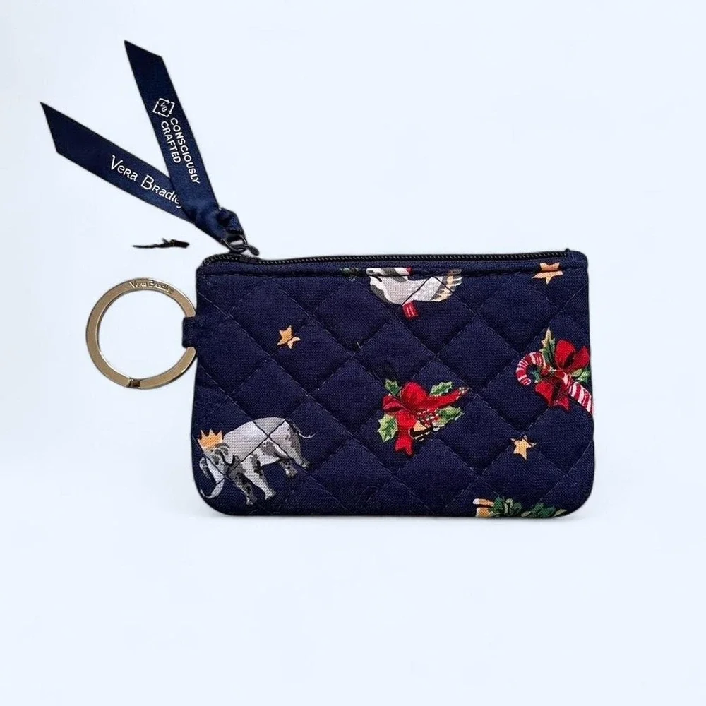 Vera Bradley quilted Zip ID case in the Snow Globe Motifs pattern from Fall 2022